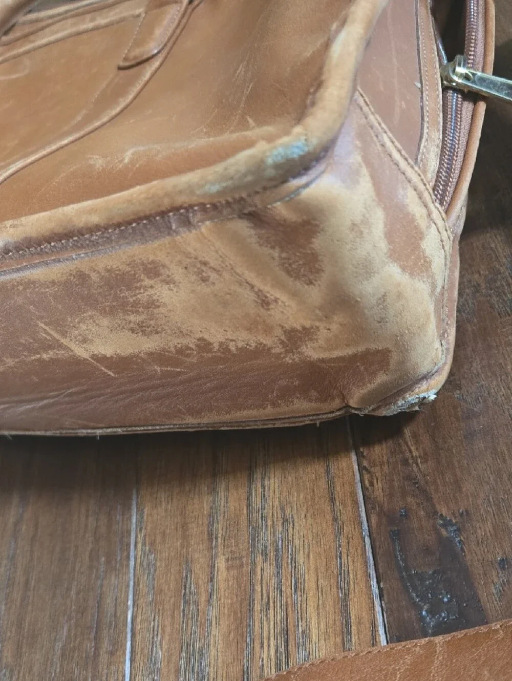 Coach Mens Tan Leather Briefcase Messenger Bag with Shoulder Strap